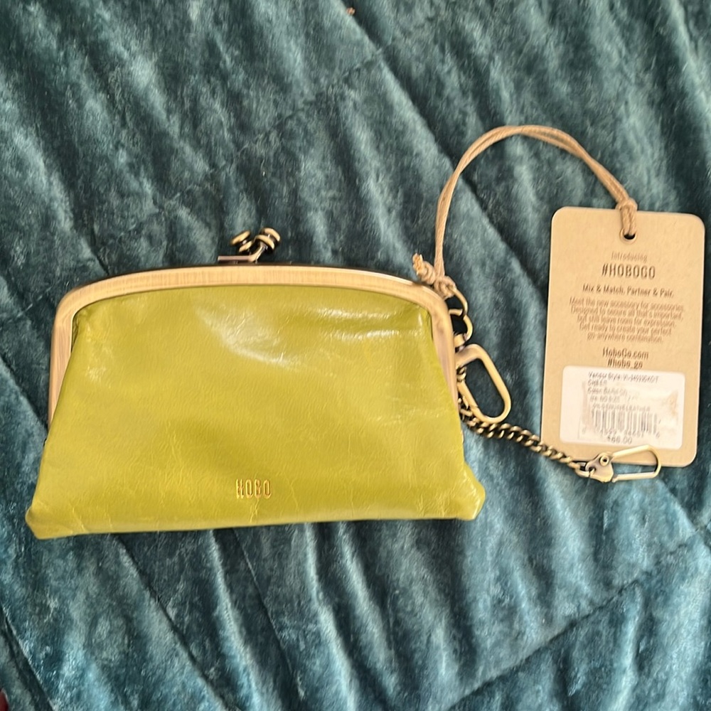 HOBO NWT green coin purse Genuine Leather